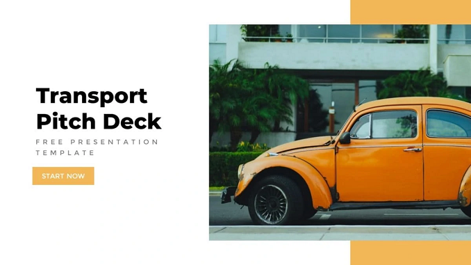 Transport Pitch Deck PowerPoint Template feature image